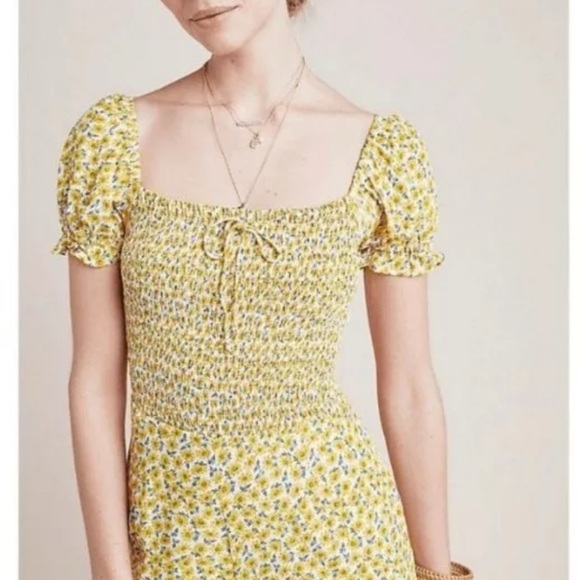 Faithfull The Brand Daisy Floral Smocked Della Jumpsuit sz small - Picture 13 of 14